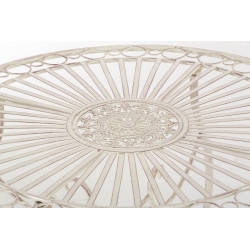 Mesa de hierro Indra Ø 70 cm Crema antiguo