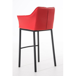 Taburete De Bar Damaso Con Base De 4 Pies Rojo,Negro