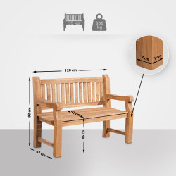 Teakbank Jackson V2 120 cm