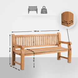 Teakbank Jackson V2 180 cm