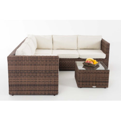 Ecksofa-Garnitur Liberi 5mm Cremeweiß