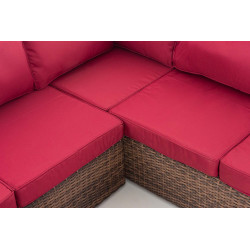 Ecksofa-Garnitur Liberi 5mm Rubinrot