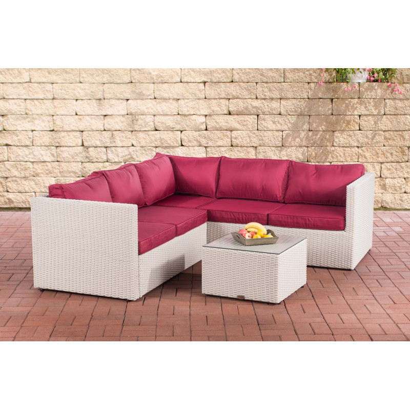 Ecksofa-Garnitur Liberi 5mm Rubinrot