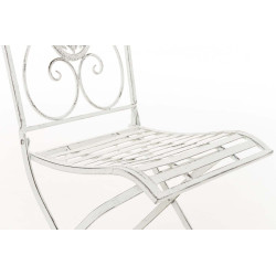 Conjunto de Mesa & 2 Sillas Plegables Aldeano Blanco antiguo