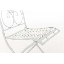 Conjunto de Mesa & 2 Sillas Plegables Aldeano Blanco