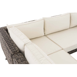 Eck-Loungeset Molde Rundrattan grau-meliert 40 cm (Dunkelgrau)