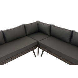 Eck-Loungeset Molde Rundrattan grau-meliert 40 cm (Dunkelgrau)