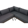 Eck-Loungeset Molde Rundrattan grau-meliert  40 cm (Dunkelgrau)