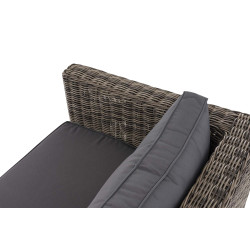 Eck-Loungeset Molde Rundrattan grau-meliert  40 cm (Dunkelgrau)