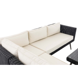 Eck-Loungeset Molde Rundrattan schwarz  40 cm (Dunkelgrau)