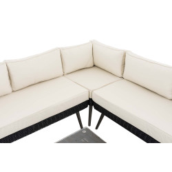 Eck-Loungeset Molde Rundrattan schwarz  40 cm (Dunkelgrau)