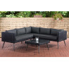 Eck-Loungeset Molde Rundrattan schwarz 40 cm (Dunkelgrau)