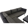 Eck-Loungeset Molde Rundrattan schwarz 40 cm (Dunkelgrau)