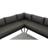 Eck-Loungeset Molde Rundrattan schwarz 40 cm (Dunkelgrau)