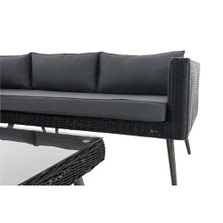 Eck-Loungeset Molde Rundrattan schwarz 40 cm (Dunkelgrau)