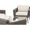 Loungeset Kiruna Rundrattan Grau-meliert 40 cm (Dunkelgrau)