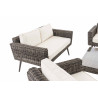 Loungeset Kiruna Rundrattan Grau-meliert 40 cm (Dunkelgrau)