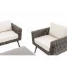 Loungeset Kiruna Rundrattan Grau-meliert 40 cm (Dunkelgrau)