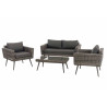 Loungeset Kiruna Rundrattan Grau-meliert 40 cm (Dunkelgrau)