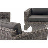 Loungeset Kiruna Rundrattan Grau-meliert 40 cm (Dunkelgrau)