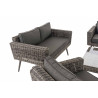 Loungeset Kiruna Rundrattan Grau-meliert 40 cm (Dunkelgrau)