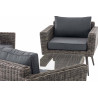 Loungeset Kiruna Rundrattan Grau-meliert 40 cm (Dunkelgrau)