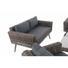 Loungeset Kiruna Rundrattan Grau-meliert 40 cm (Dunkelgrau)