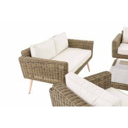 Loungeset Kiruna Rundrattan Natura 40 cm (Hellbraun)