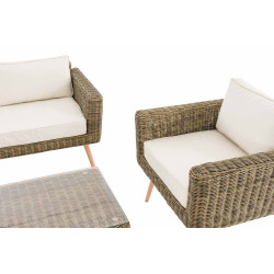 Loungeset Kiruna Rundrattan Natura 40 cm (Hellbraun)