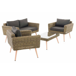 Loungeset Kiruna Rundrattan Natura 40 cm (Hellbraun)