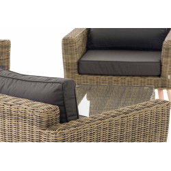 Loungeset Kiruna Rundrattan Natura 40 cm (Hellbraun)