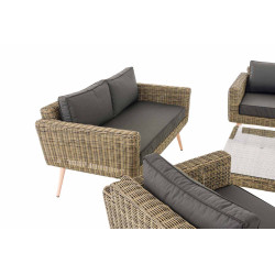 Loungeset Kiruna Rundrattan Natura 40 cm (Hellbraun)