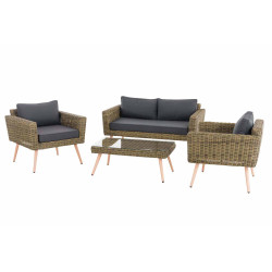 Loungeset Kiruna Rundrattan Natura 40 cm (Hellbraun)