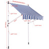 Toldo ajustable Westerly 200x120 cm,weiß/blau