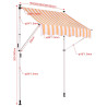 Toldo ajustable Westerly 250x120 cm,weiß/gelb