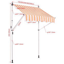 Toldo ajustable Westerly 150x120 cm,weiß/gelb