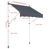 Toldo ajustable Westerly 400x120 cm,Antracita