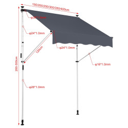 Toldo ajustable Westerly 350x120 cm,Antracita