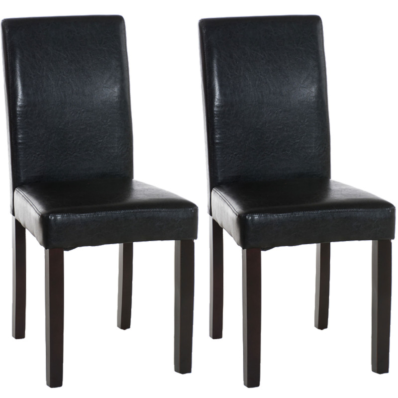 Set de 2 Sillas de Comedor Ina ~ Base Marrón Negro