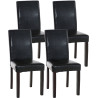 Set De 4 Sillas De Comedor Ina ~ Base Marrón Oscuro Negro