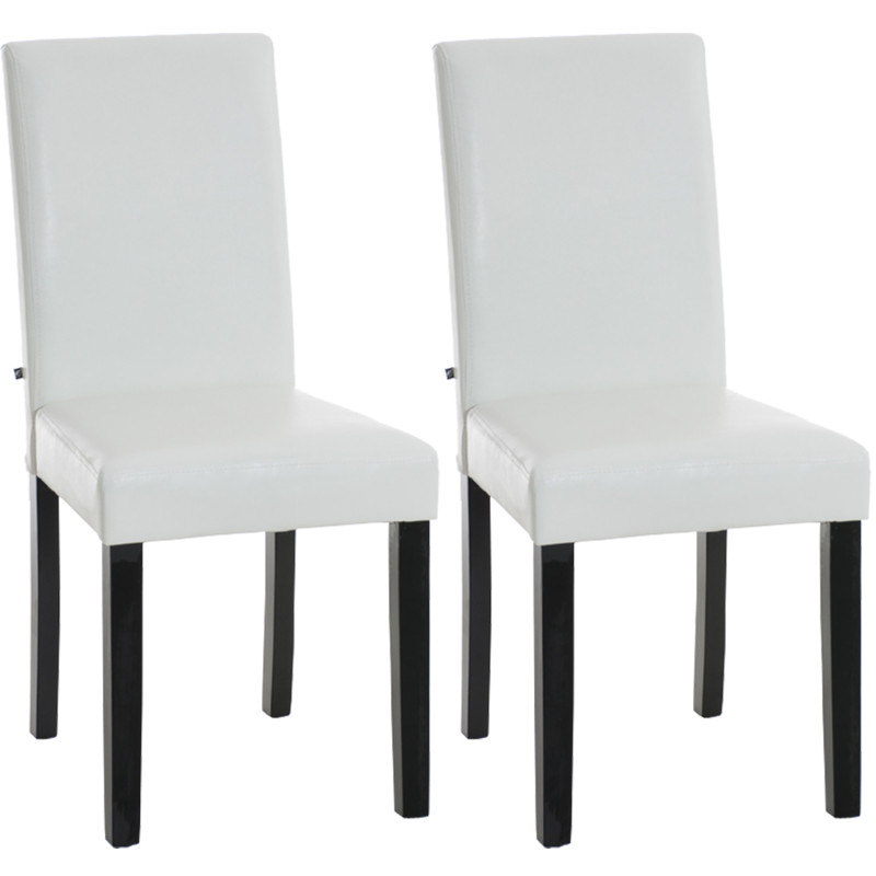 Set 2x Sillas de Comedor Ina ~ Base Negra Blanco