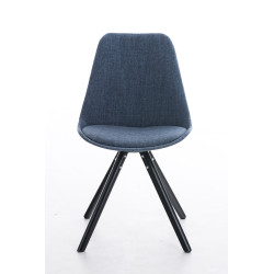 Silla De Comedor Pegleg Rund En Tela Azul,Negro