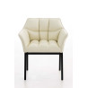 Sillón De Salón Octavia En Estilo Chesterfield Crema,Negro