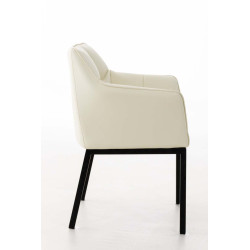 Sillón De Salón Octavia En Estilo Chesterfield Crema,Negro