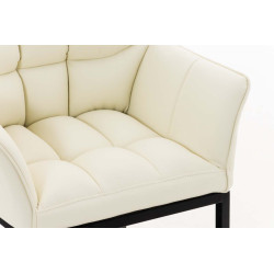 Sillón De Salón Octavia En Estilo Chesterfield Crema,Negro