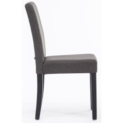 Silla de Comedor Ina en Tela Gris oscuro,Negro