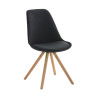 Silla De Comedor Pegleg Rund En Tela Negro,Natural