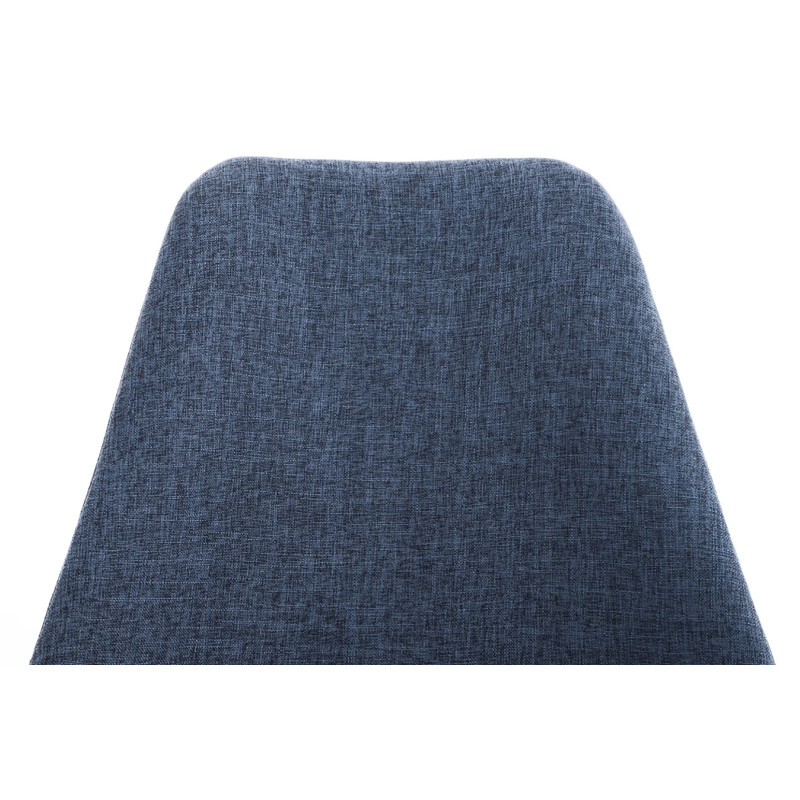 Silla De Comedor Pegleg Square En Tela Azul,Nogal