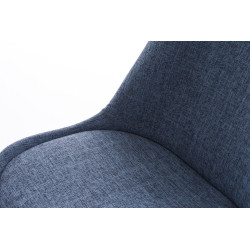 Silla De Comedor Pegleg Square En Tela Azul,Nogal