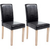 Set De 2 Sillas De Comedor Ina Madera Natural Negro